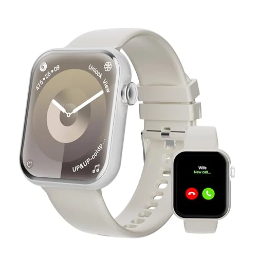 Fitonme Smartwatches for Men Women Sport Modes,iOS Android, Silver