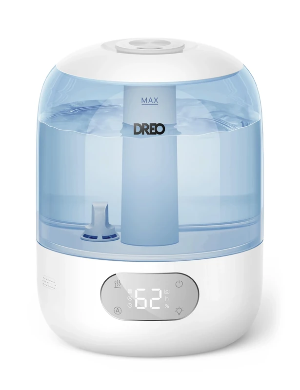 Dreo Humidifier for Bedroom with Sensor, 26dB Quiet Cool Mist Ultrasonic Humidifiers for Home, 360° Nozzle, 30H Runtime, Ambient Light Indicator, Essential Oil Diffuser, Room, Plants, Nursery, Blue