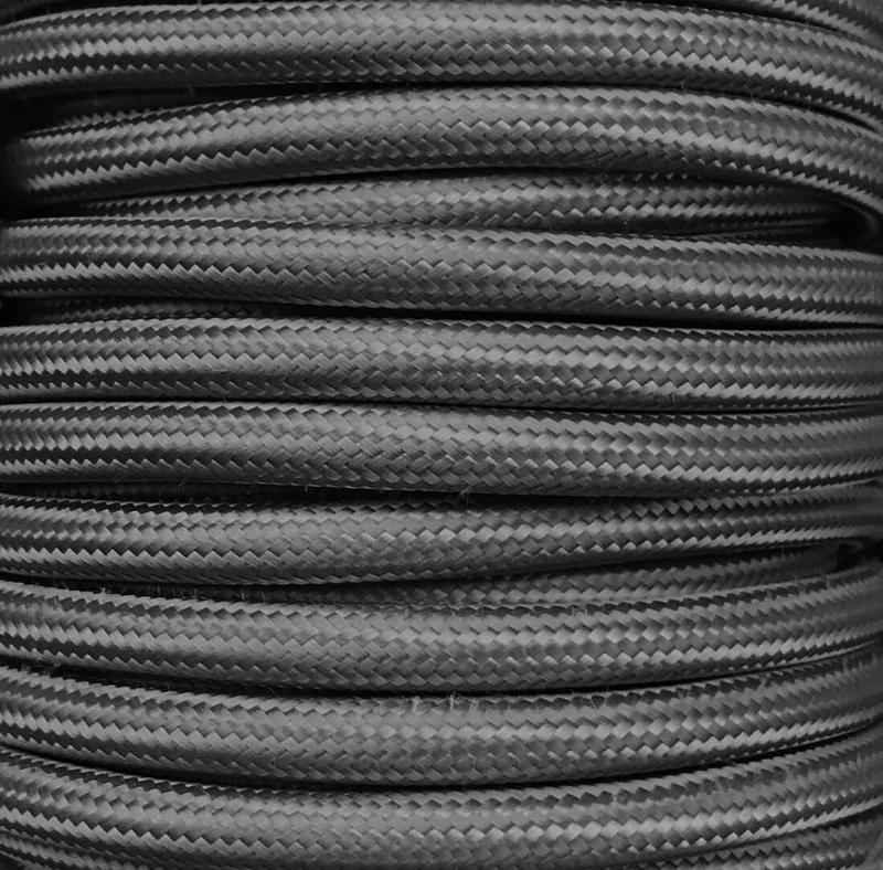25 m PLAIN TEXTILE CABLE GLOSS GREY - Image 1
