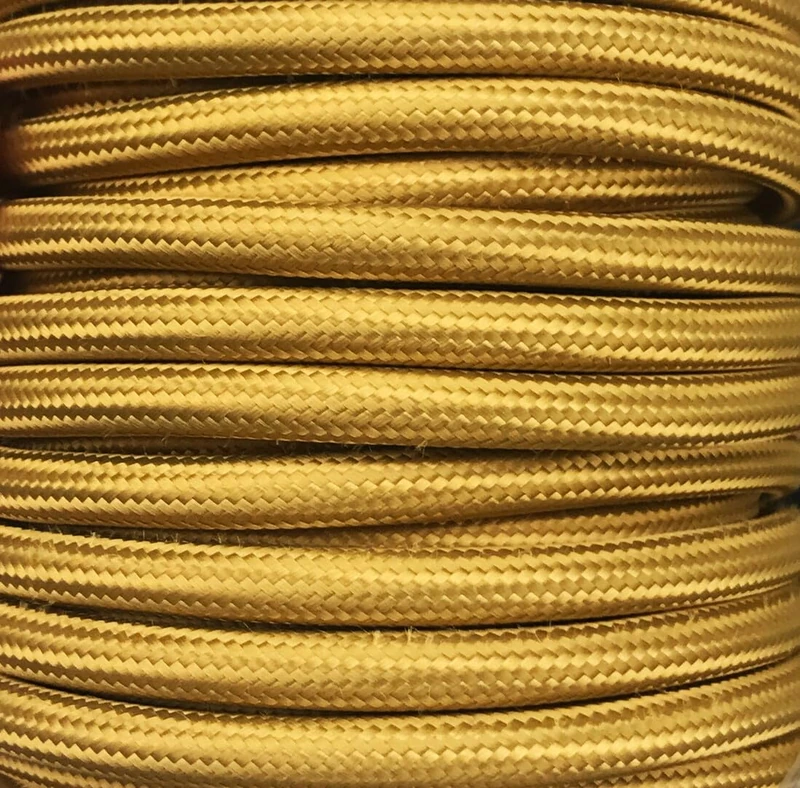 25 m PLAIN TEXTILE CABLE GOLD GLOSS
