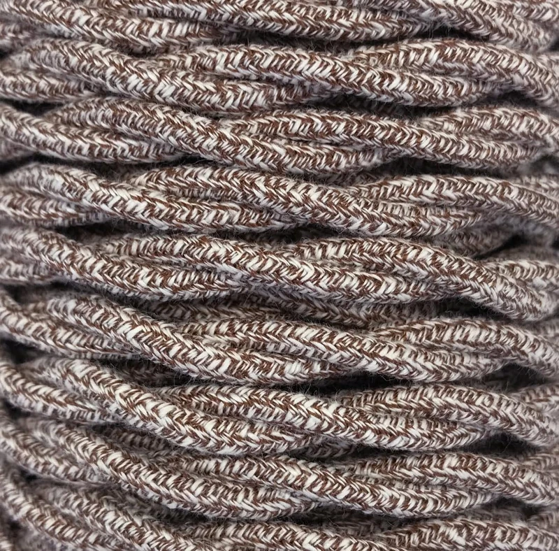 15 m Braided Textile Cable Mix Brown