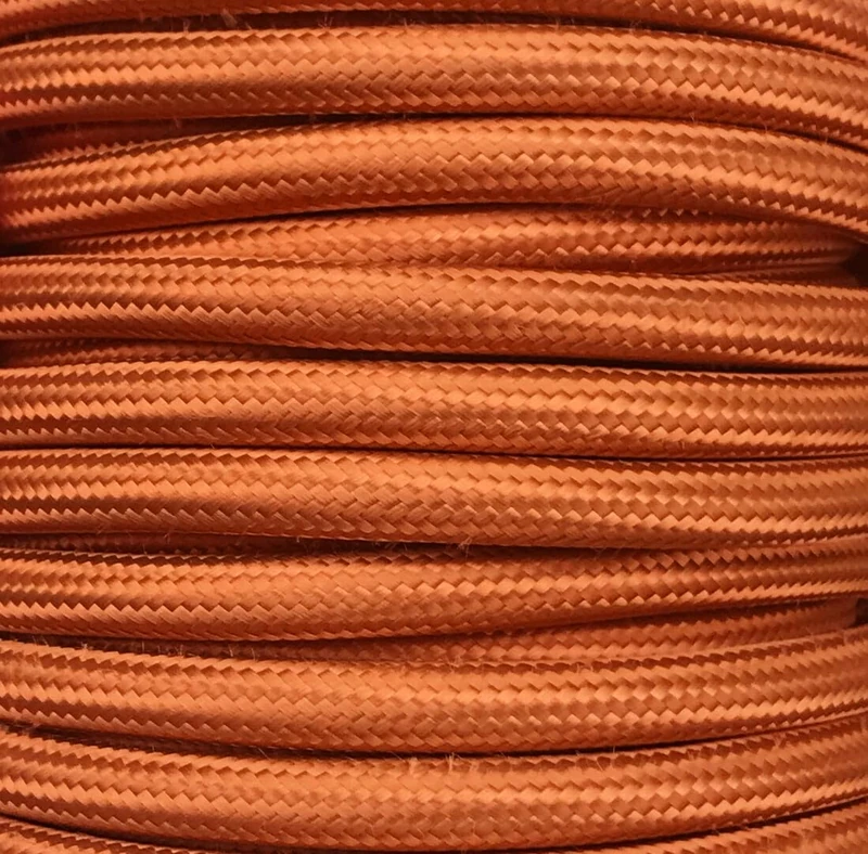 25 m BRIGHT COPPER PLAIN TEXTILE CABLE - Image 1