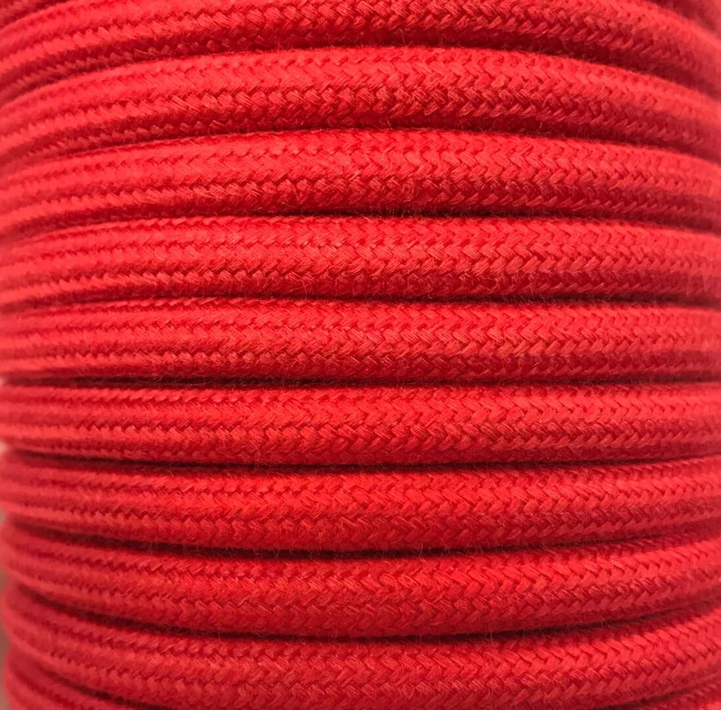 25 m TEXTILE CABLE PLAIN RED