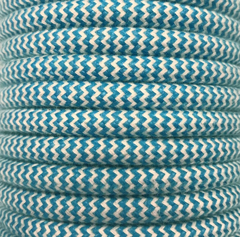 25 m TEXTILE CABLE ZIG-ZAG BLUE