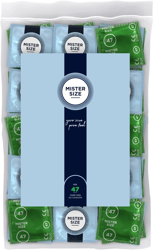 Mister Size Male Condoms Pack of 100 Transparent 16 cm