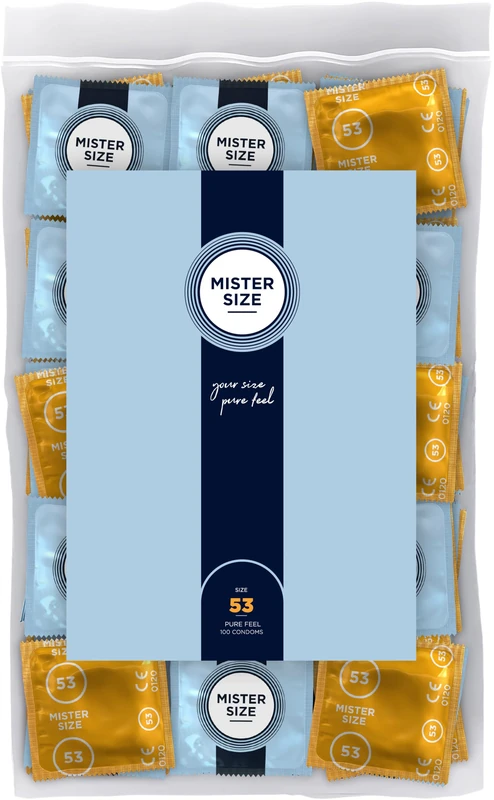 Mister Size Male Condoms Pack of 100 Transparent 18.5 cm