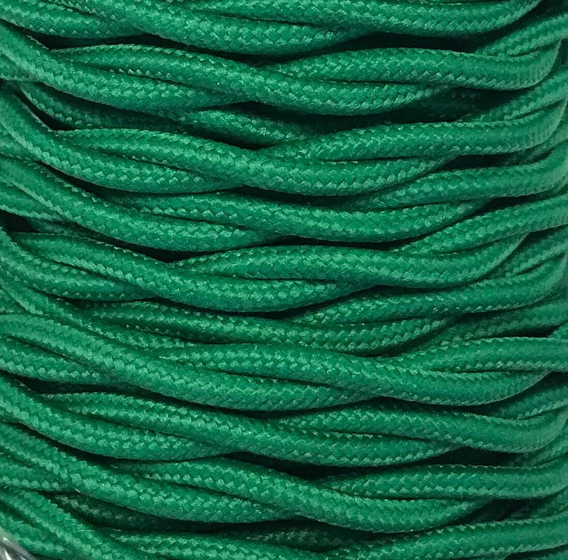 15 m Green Braided Textile Cable - Image 1