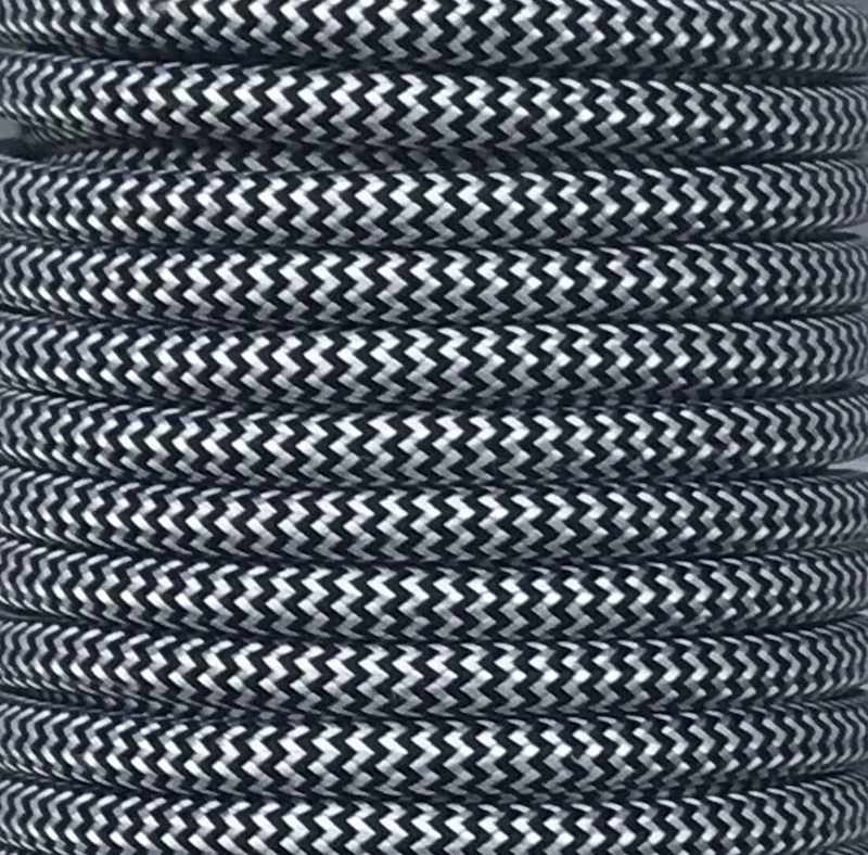25m TEXTILE CABLE ZIGZAG BLACK/BLO