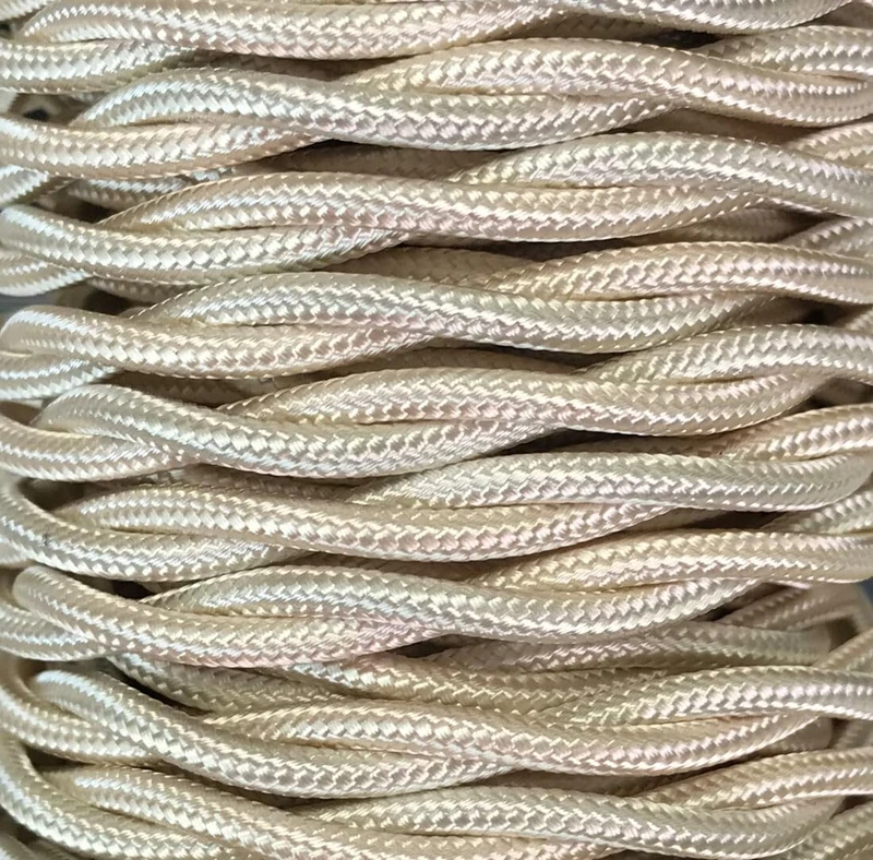 25 m Textile cable braided beige gloss - Image 1