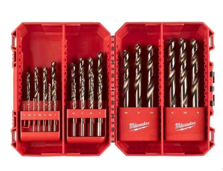 Milwaukee HSS-G Red Cobalt Metal Drill Bit Set, 1-13 mm, 25 Pieces - 4932493868