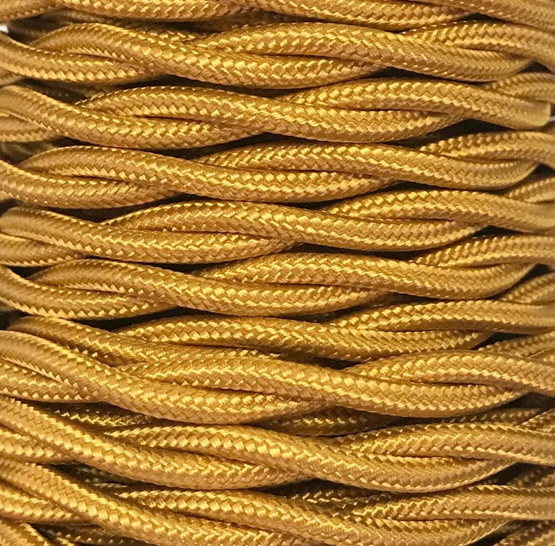 25 m TEXTILE CABLE BRAIDED GOLDEN