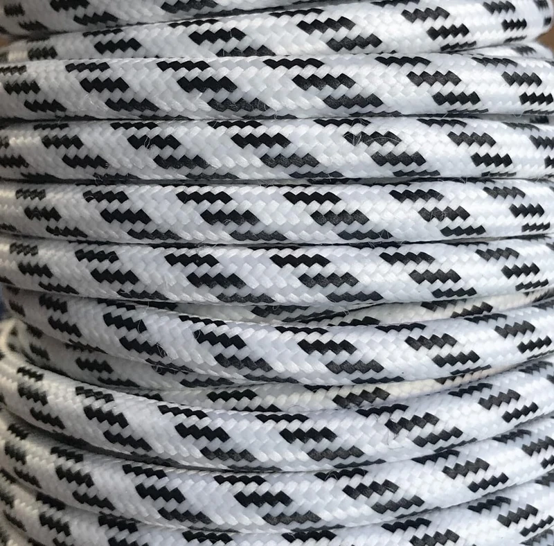 25 MTS TEXTILE CABLE FENIX BLACK/WHITE