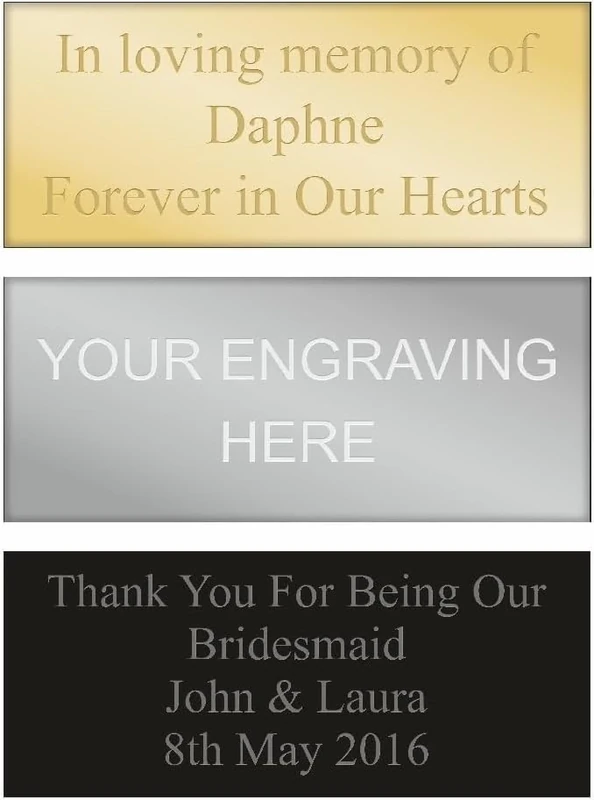Engraved Plate Gold, Silver, or Black Self-Adhesive Plaque for Nameplates & Photo Frames Custom Fonts & Straight Shape Size (50 X 22mm)