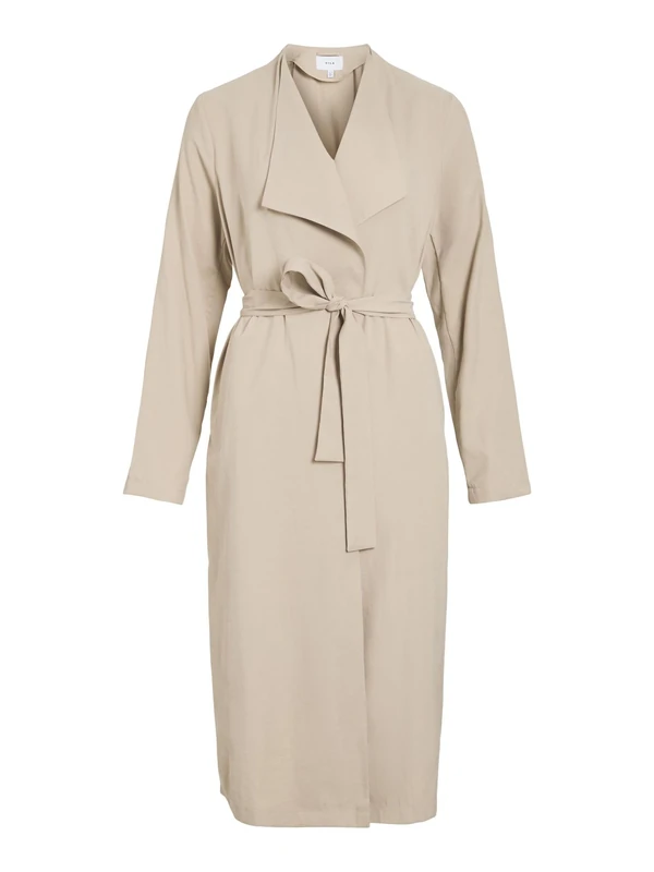 Vila Women's Vilanni L/S Long Trench Coat Noos, Feather Gray, 16