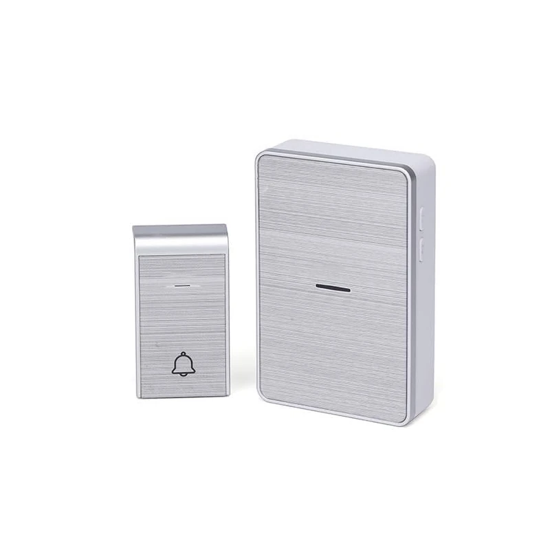 Silver DC Wireless Doorbell - Sleek high-tech design provides crystal clear sound and wide coverage.Ideal for modern homes seeking style and functionality. - Image 1