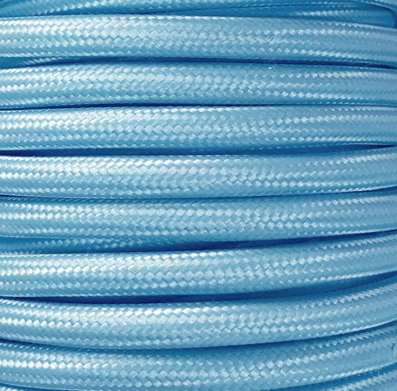 25 MTS PLAIN TEXTILE CABLE MATTE BLUE