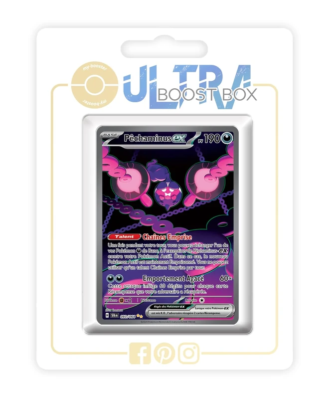 Pêchaminus ex (Pecharunt ex) 093/064 Alternative Shiny Pokémon Gallery - my-booster X Écarlate et Violet 6.5 - Fable Nébuleuse Box of 10 Pokemon French Cards