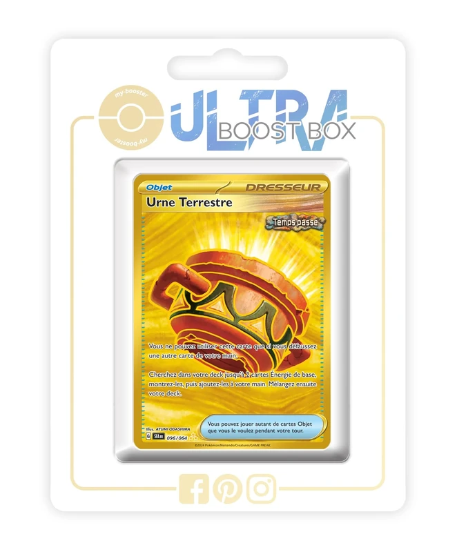 Urne terrestre (Earthen Vessel) 096/064 Ancient Shiny Gold Trainer - my-booster X Écarlate et Violet 6.5 - Fable Nébuleuse Box of 10 Pokemon French Cards