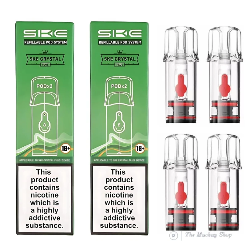 SKE Crystal Plus Refillable Pods [1.1ohm] - 4 Pack Empty Refillable Pods Compatible with Crystal Plus - No Nicotine [4 Pack] - Image 1