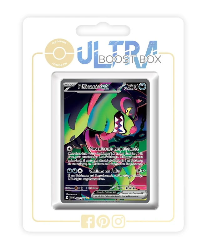 Félicanis ex (Okidogi ex) 090/064 Alternative Shiny Pokémon Gallery - my-booster X Écarlate et Violet 6.5 - Fable Nébuleuse Box of 10 Pokemon French Cards