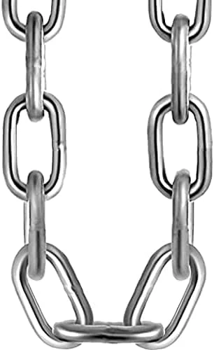 Heavy Duty Galvanised Metal Link Chain Stainless Steel for Bike Lock Padlock Security Gate Fence Gym Weight Lifting Extra Strong Long Length Welded Metal (5MM, 0.5 Metre)