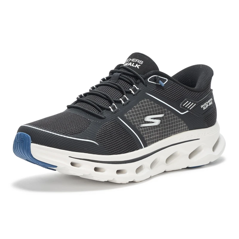 Skechers Men's Go Walk Glide Step 2.0 Zalor Hands Free Slip-ins Sneaker, Black White, 12 UK