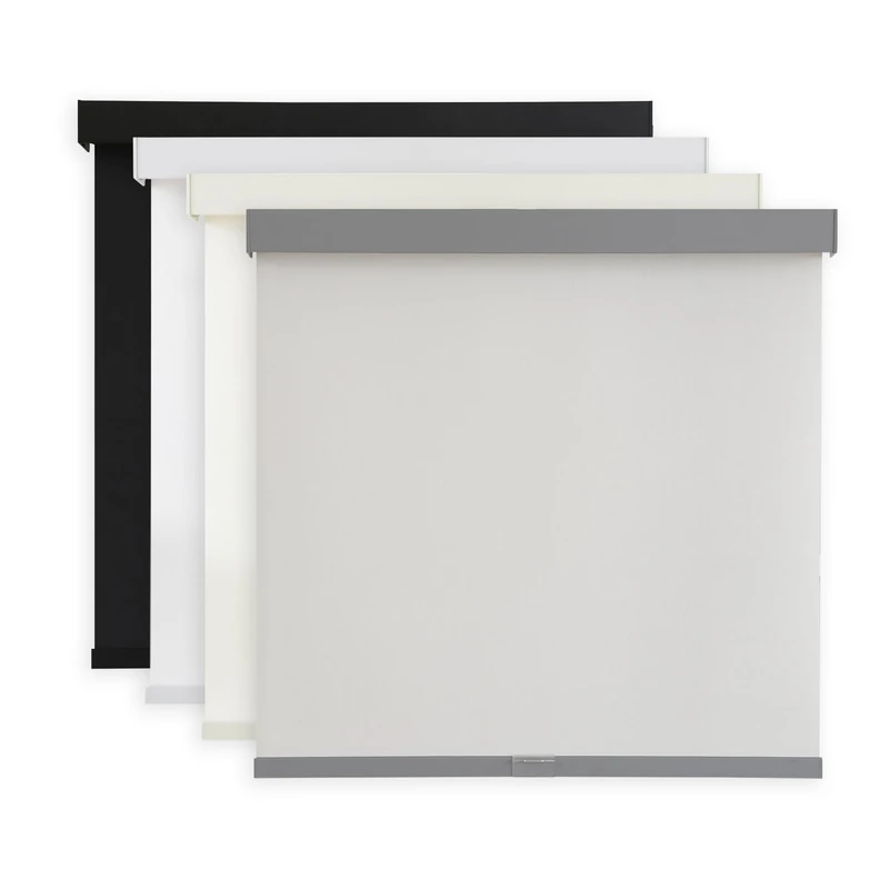 AOSKY Light Filtering Roller Shades Cordless Blinds for Windows, Free-Stop Shades with Valance, 99% Blackout, Thermal Insulated Fabric, UV Protection, Natural Woven Blinds（35" W x 72" H, Grey）