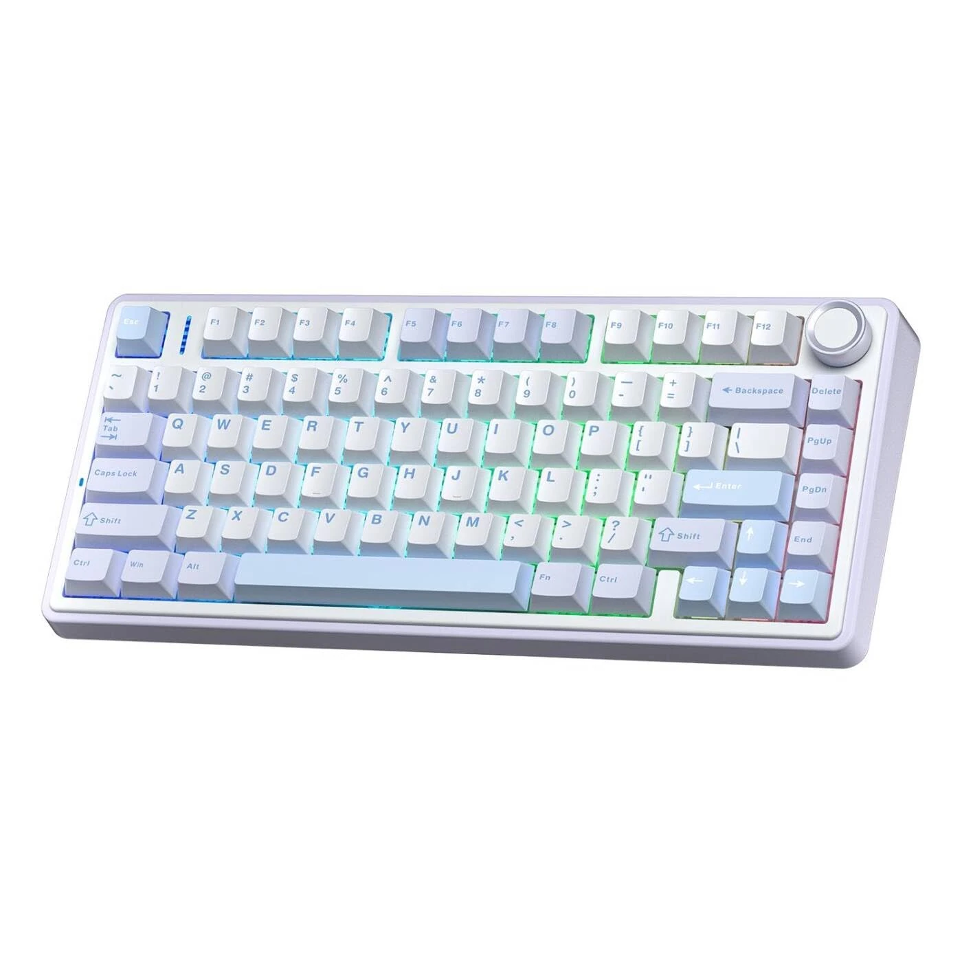AULA F75 Mechanical RGB TKL Gray Switch Wireless Macroller Hot Swap Keyboard Ice Blue