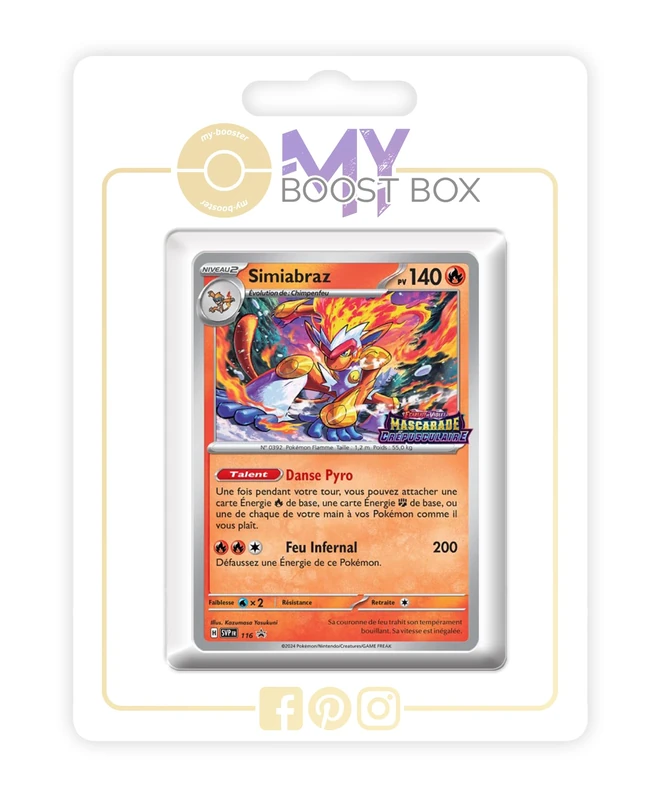 Simiabraz (Infernape) SV116 Holo - my-booster X Écarlate et Violet 6 - Mascarade Crépusculaire Box of 10 Pokemon French Cards