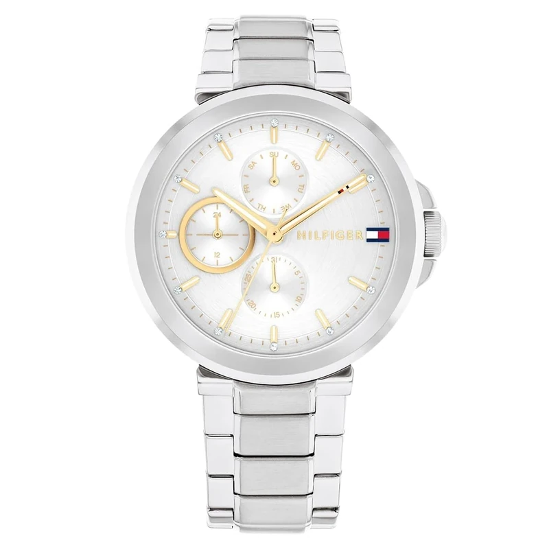 Tommy Hilfiger Analogue Multifunction Quartz Watch for Women with Silver Stainless Steel Bracelet - 1782753