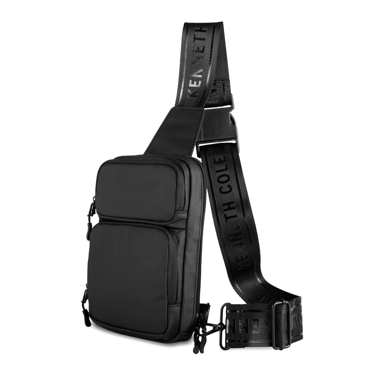 Kenneth Cole REACTION Ryder Coated Polyester Travel Bag Collection, Black, One Size, Crossbody - Image 1