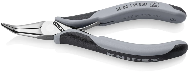KNIPEX Electronics Pliers ESD with Box Joint Mirror Polished with Multi-Component Handles 145 mm, 35 82 145 ESD
