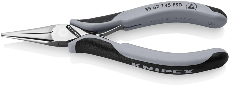 KNIPEX Electronics Pliers ESD with Box Joint Mirror Polished with Multi-Component Handles 145 mm, 35 62 145 ESD