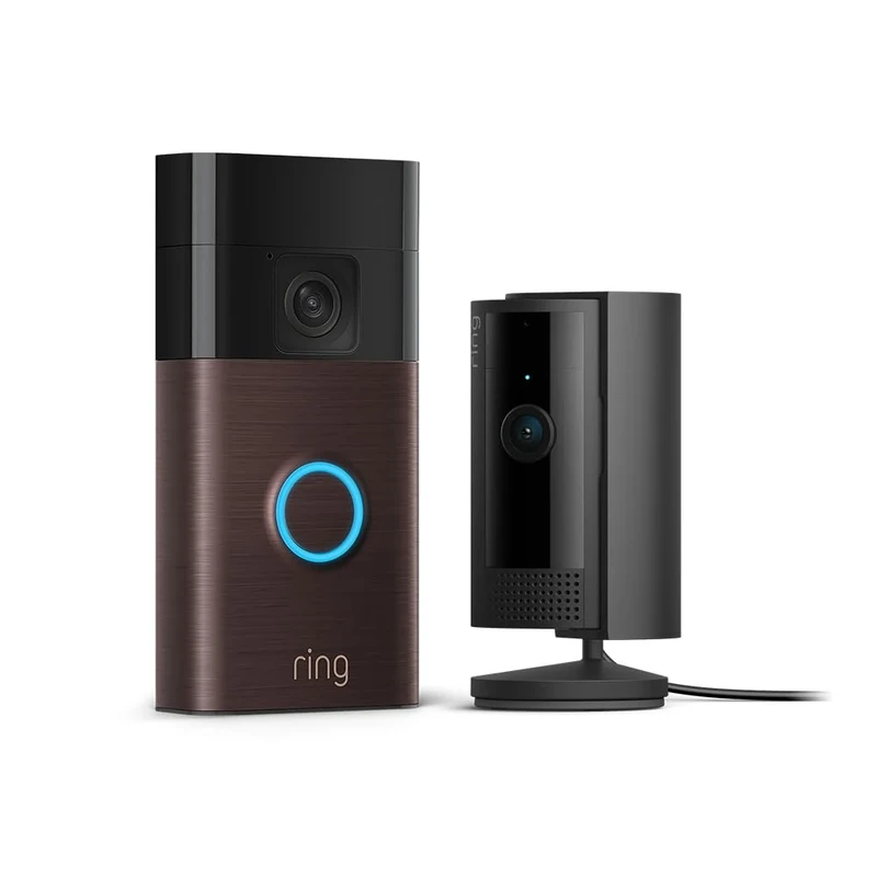 Ring Battery Video Doorbell (Venetian Bronze) + Ring Indoor Camera (Black)| DIY Wireless Video Doorbell Camera I Head-To-Toe View, HD Video