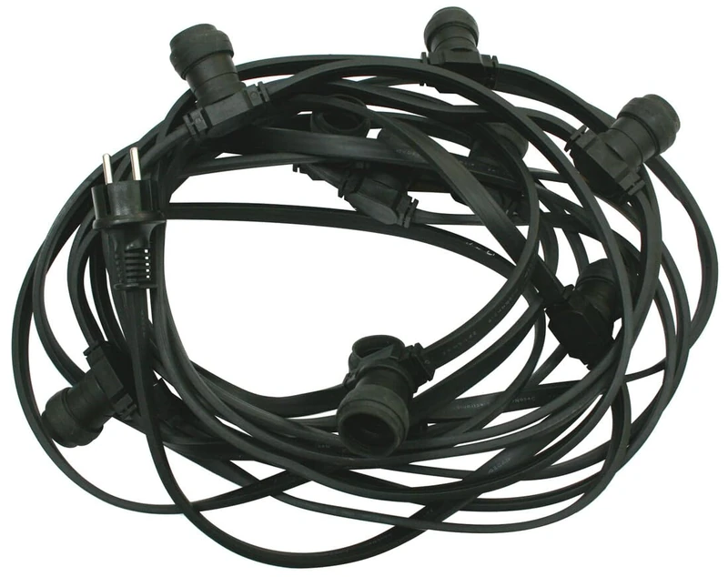 WatioWave 20 m Black GARNALD C/20 Bases E27 IP65 - Image 1