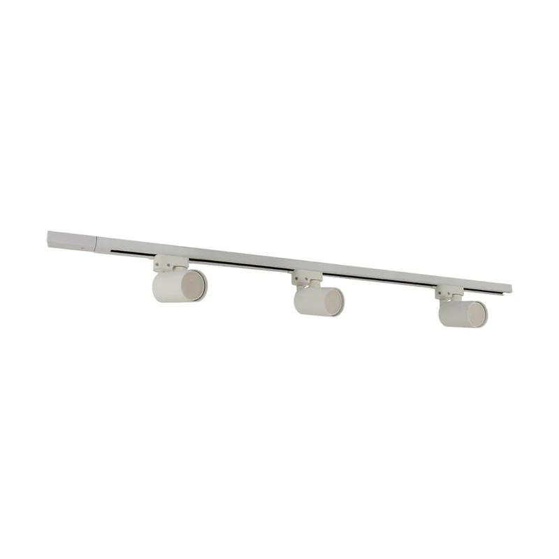 WatioWave 3xGU10 3x35W IP20 1000mm White Rail Spotlight, Ideal for Lighting in Commercial and Decorative Spaces.