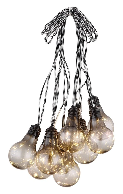 WatioWave 10 Lights Black LED Globe String Lights Ideal for Decorations and Atmospheres at Parties and Events. - Image 1