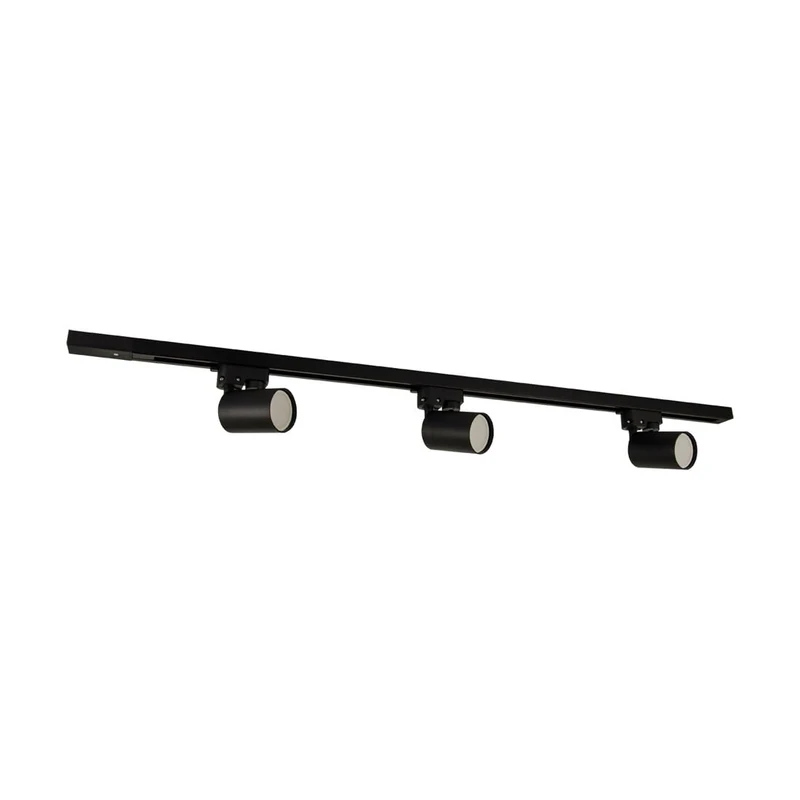 WatioWave Spotlight with Rail 3xGU10, 3x35W, IP20, 1000 mm, Black; Ideal for Lighting in Commercial and Residential Spaces.