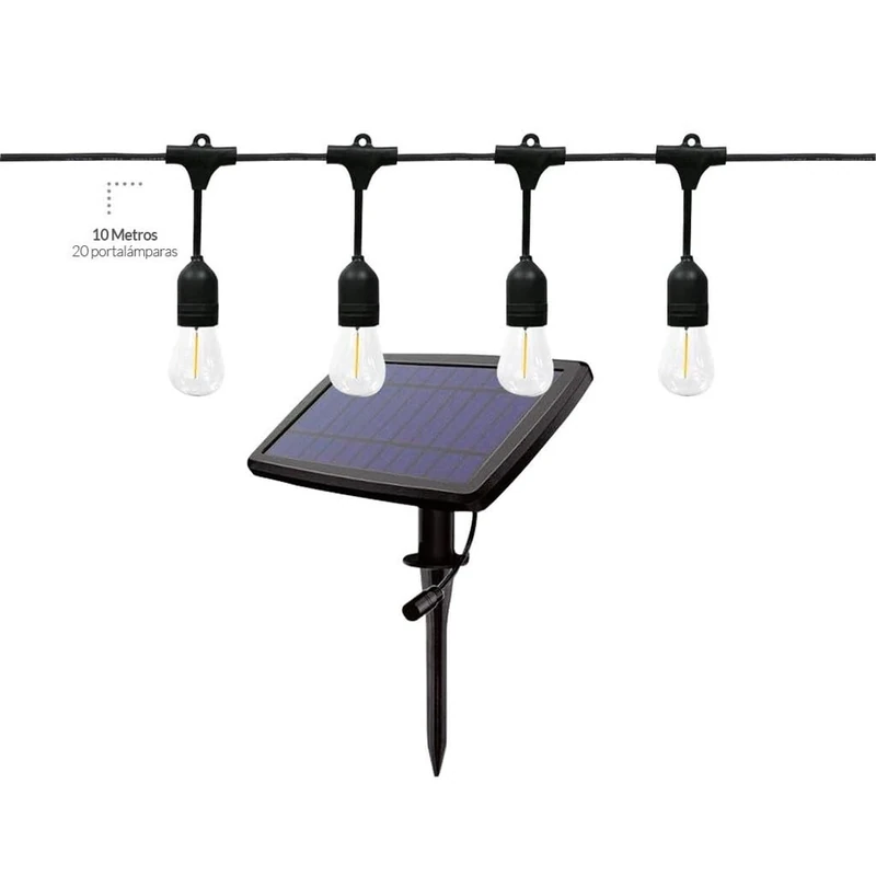WatioWave KIT 10 m Solar Garland with 20 LAMP Holders IP44 Helem