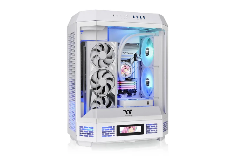 Thermaltake The Tower 600 Snow Mid-Tower ATX Case; 3 Tempered Glass Panels; Hidden-Connector Motherboard Support; Rotational PCI-e Slots; CA-1Z1-00M6WN-00; 3 Year Warranty