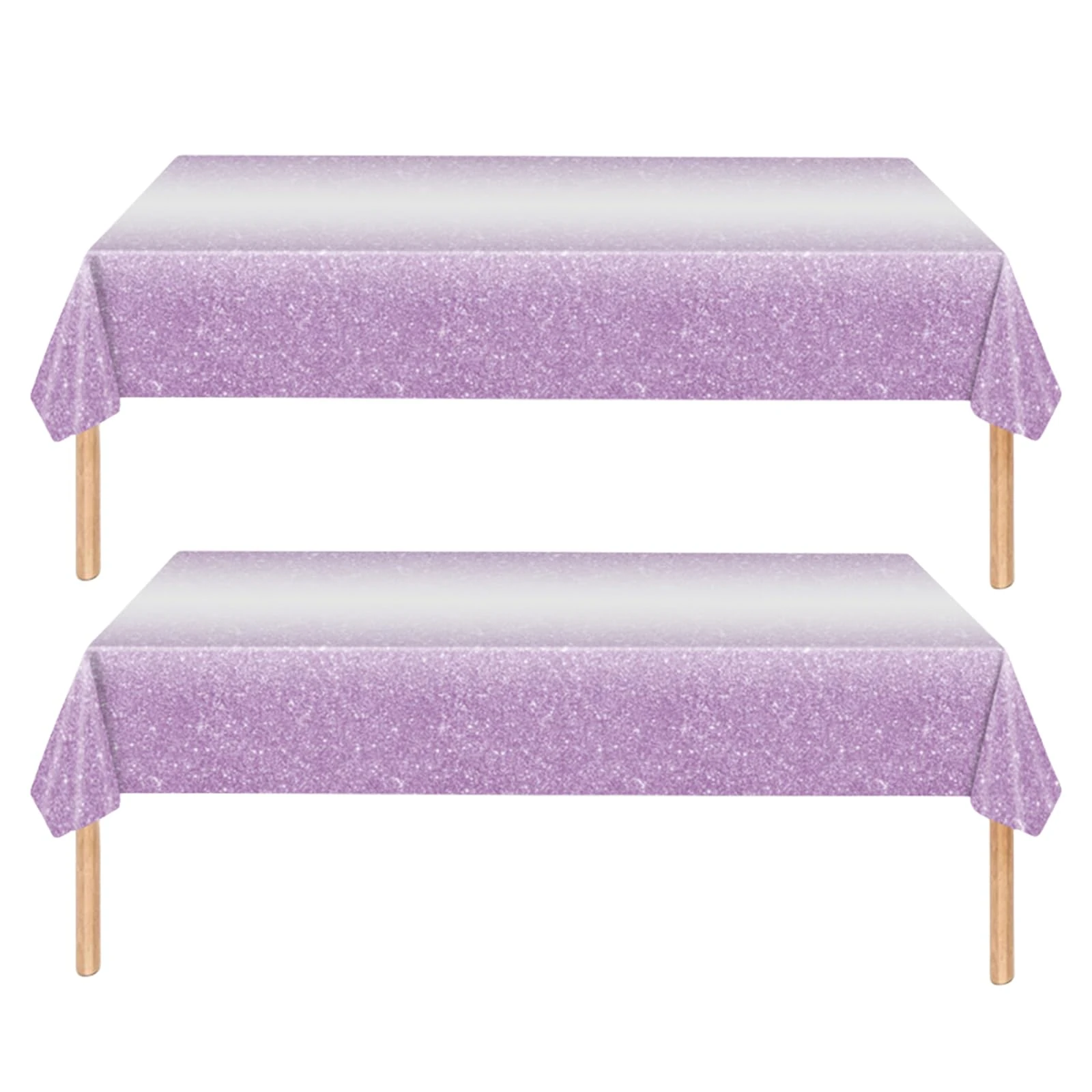 2Pcs 137*274cm Sparkling Purple Party Disposable Tablecloth Decorations for Boys Girls Party Decor,Soild Shinny Birthday Party Table Cloth,for Kids Birthday Party Favor Christmas Picnic Party