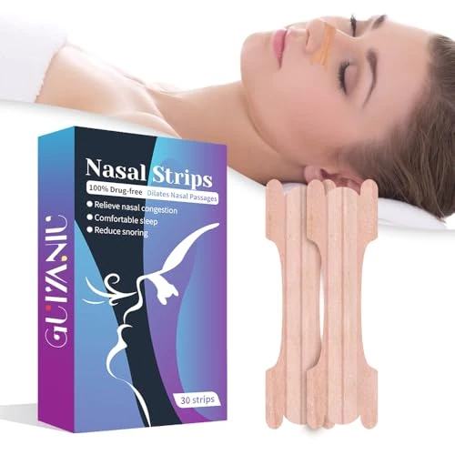 Nasal Strips 30 Pieces Nose Strips Snoring Aids for Men Relieve a Blocked Nose Due to Colds for Sleep Anti Snoring Devices Nose Strips Anti Snore Drug-Free (30 Piece-66 * 19MM)
