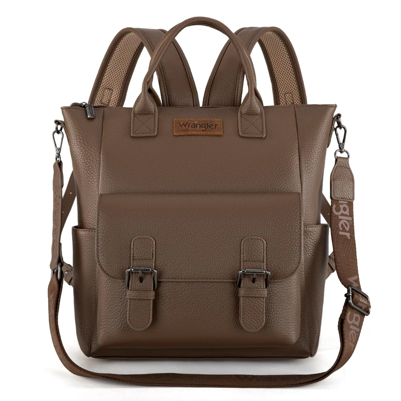 Montana West Wrangler Backpack Purse for Women Medium Convertible Backpack Tote Bag with Crossbody Strap for Travel Work, Khaki, M, Leisure