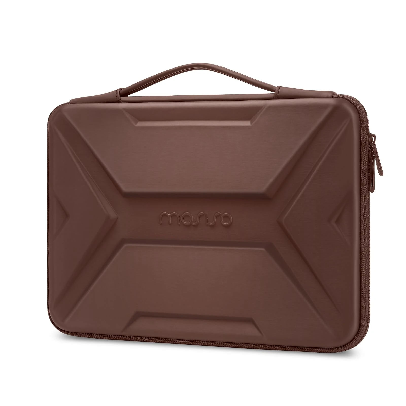 MOSISO 15-16 inch Laptop Hard Case, 15.6 inch Laptop Sleeve Waterproof Shockproof Computer Bag Compatible with MacBook HP Dell,Artistic Geometric EVA Carrying Case Hard Shell with Handle, Brown