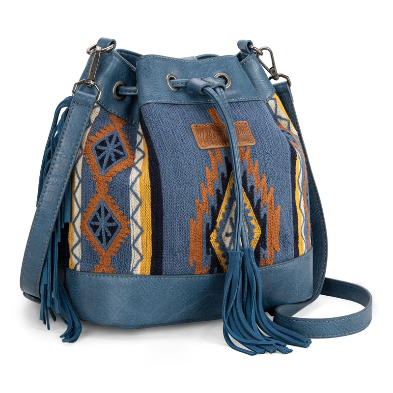 Montana West Wrangler Hobo Bags for Women Designer Aztec Bucket Purses Western Tapestry Shoulder Handbags, Tapestry-jean - Image 1