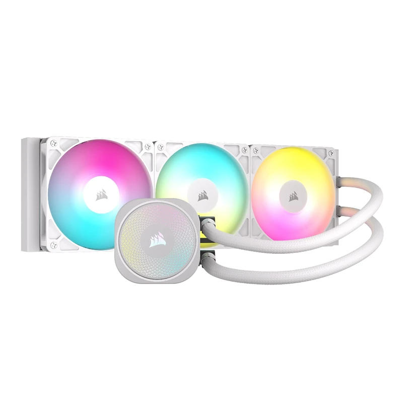 Corsair NAUTILUS 360 RS ARGB Liquid CPU Cooler – 360mm AIO – Low-Noise – Direct Motherboard Connection – Daisy-Chain – Intel LGA 1851/1700, AMD AM5/AM4 – 3x RS120 ARGB Fans Included – White