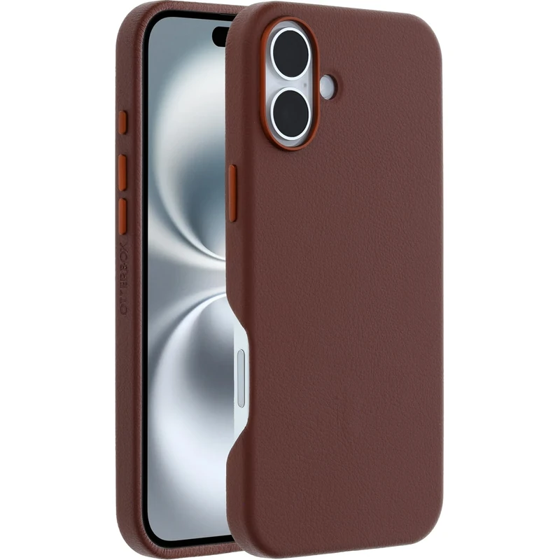 OtterBox Symmetry Series Cactus Leather MagSafe Case for iPhone 16 Plus, Shockproof, Drop proof, Protective Thin Case, 3x Tested to Military Standard, Brown
