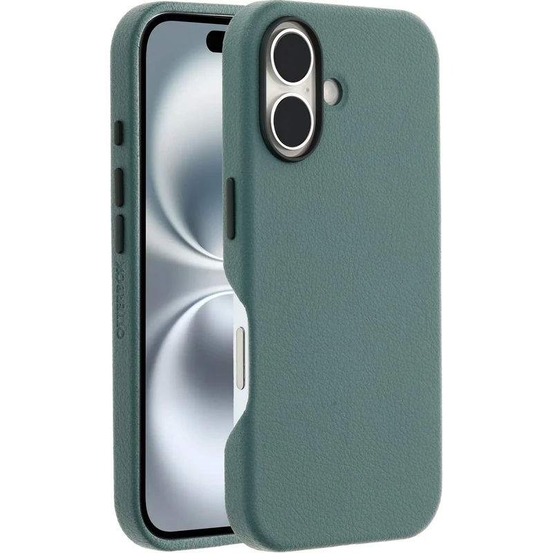 OtterBox Symmetry Series Cactus Leather MagSafe Case for iPhone 16, Shockproof, Drop proof, Protective Thin Case, 3x Tested to Military Standard, Green