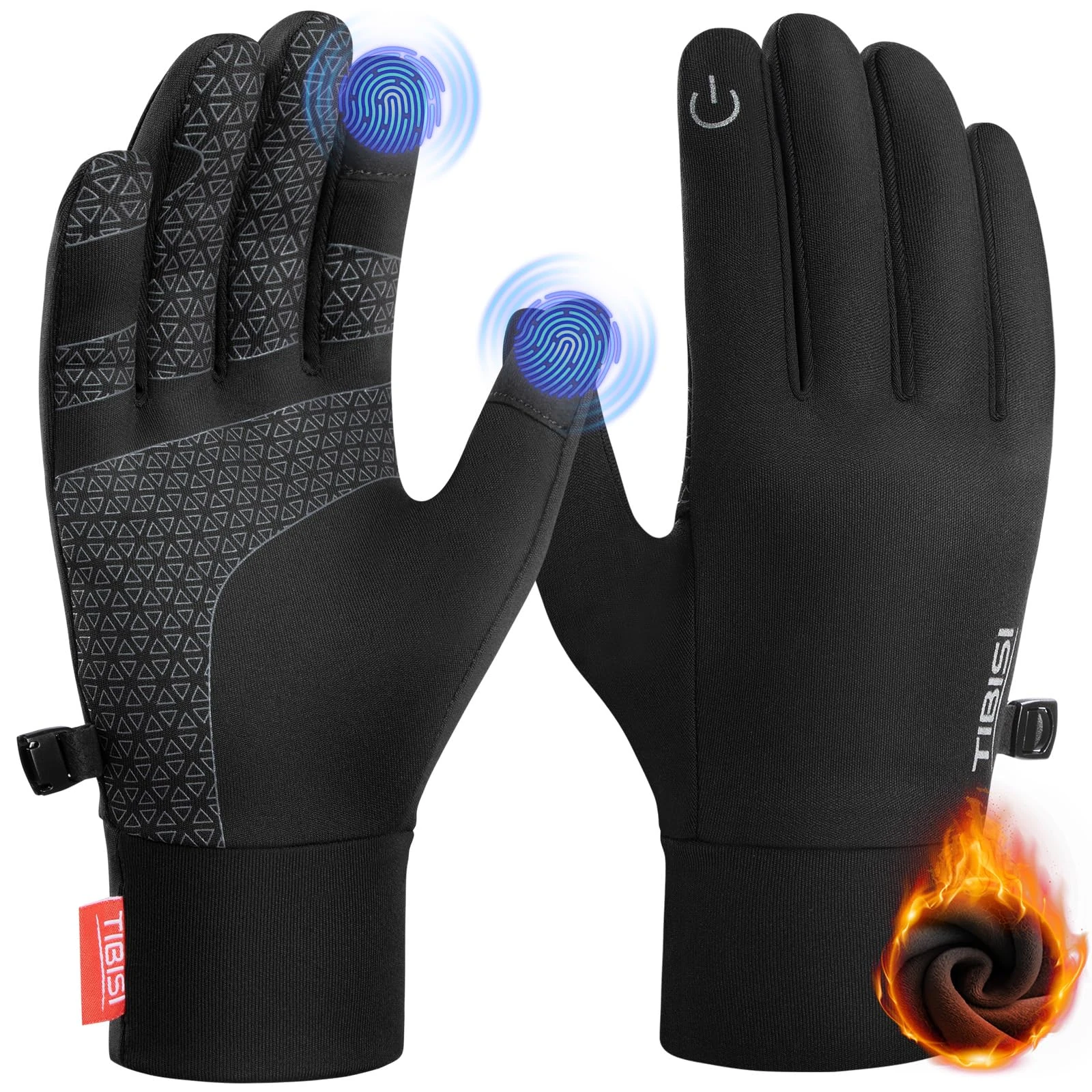 Benirap Thermal Gloves for Men and Women, Winter Cycling Gloves with Anti-slip Touch Screen Warm Glove for Running Riding Driving Outdoor Sports Walking