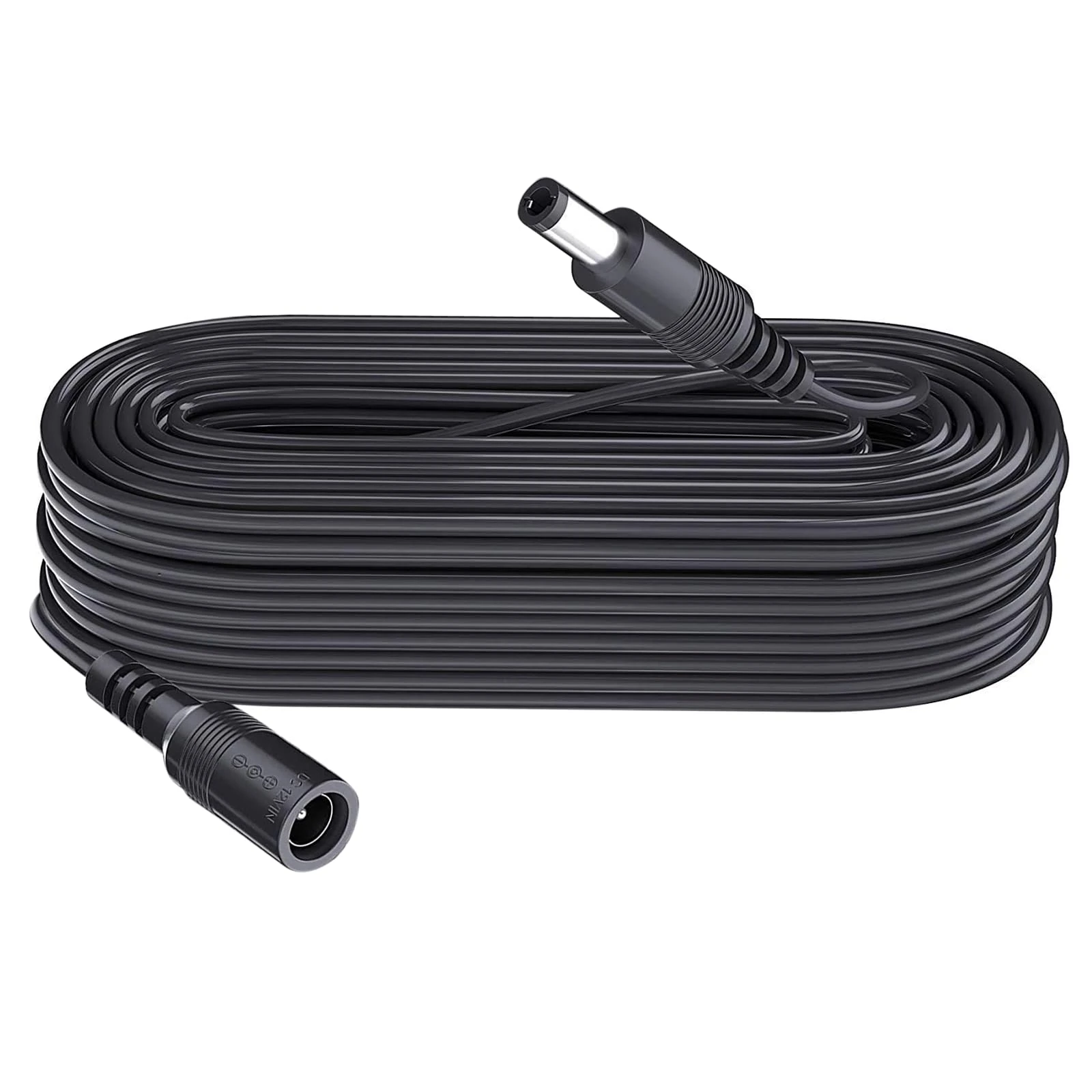 5m DC Power Extension Cable, Plug 5.5mm x 2.1mm, Male to Female Plug, DC 5V 6V 9V 12V 24V for Security Cameras,DVR,Router,Printer,LED Strip, Black